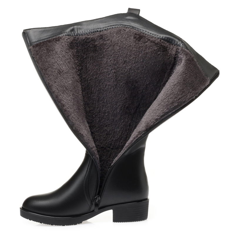 AIYUQI Women Boots Winter 2024 New Large Size Genuine Leather Women Long Boots Natural Wool Western Cowboy Boots Ladies