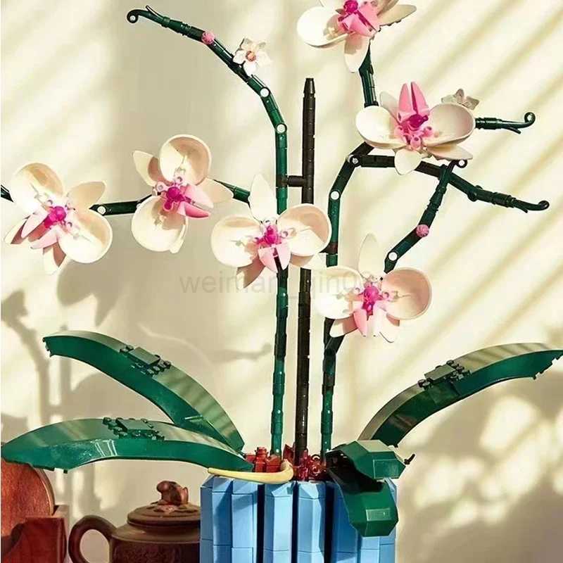 Orchid Flower Bouquet 10311 Plant Decor Building Set for Adults; Build An Orchid Display Piece for The Home or OfficeCL240711