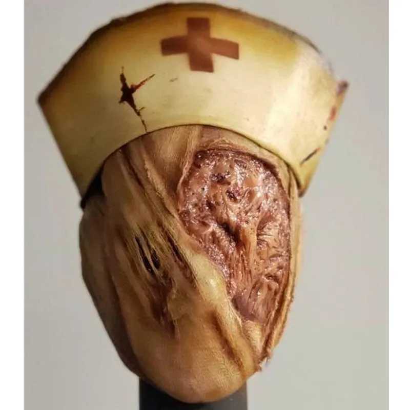 Bulex Hot Game Silent Hill Faceless Nurse Cosplay Mask Horror Bloody Latex Masks Halloween Costume Props for Adult High QualityM240711