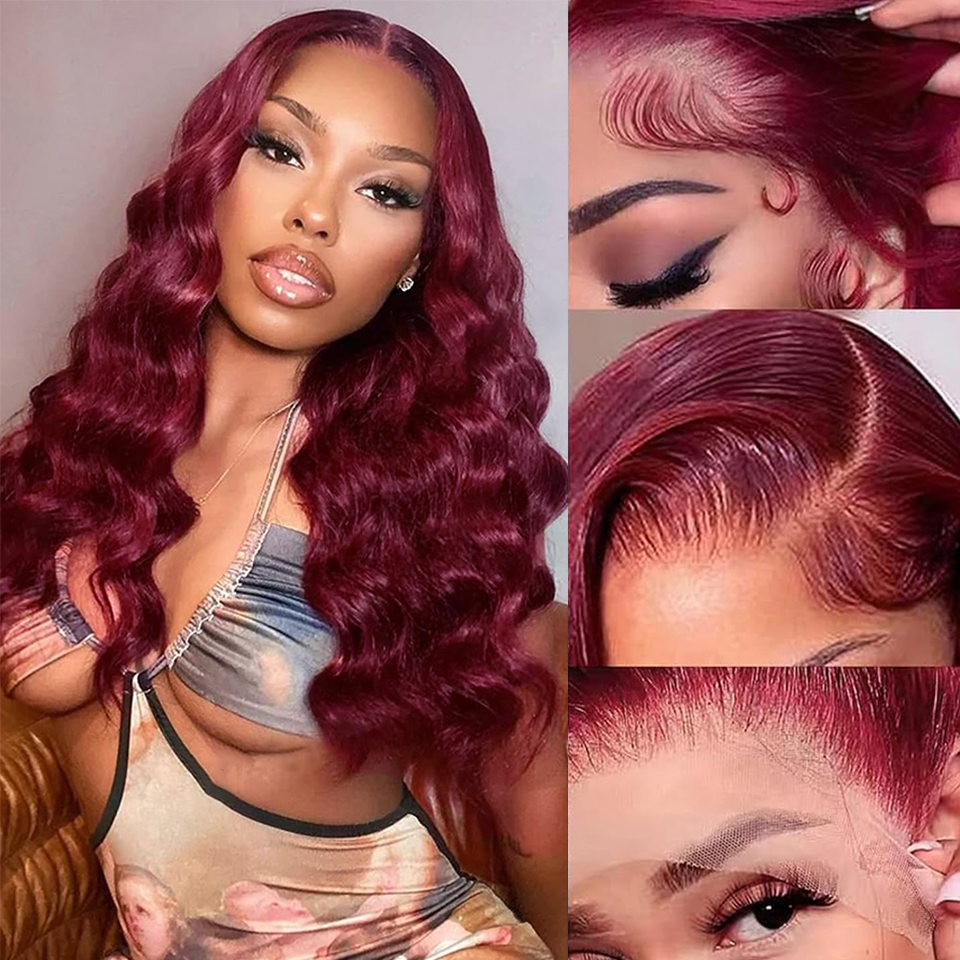 99J Bury Loose Wave Frontal Wig 13X4 Deep Curly Lace Front Human Wigs Brazilian Remy Hair
