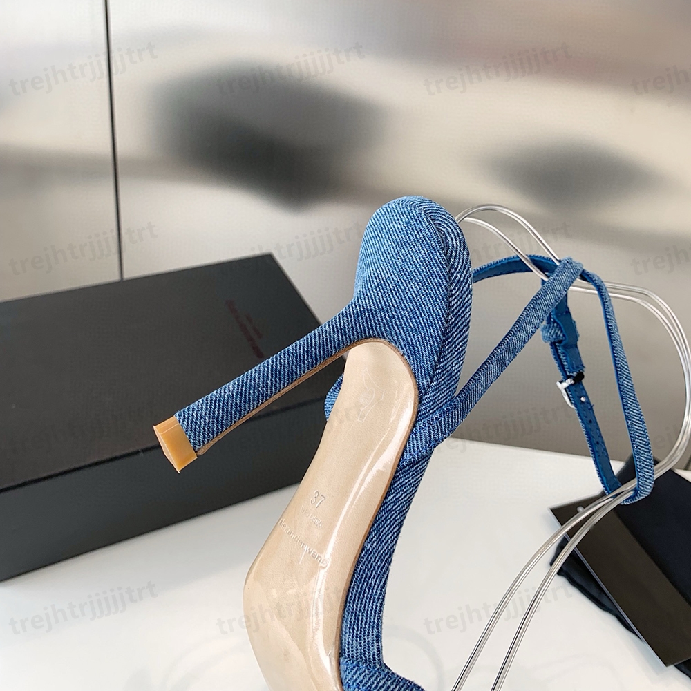 Top quality Simple stylish stiletto heels sandals rhinestoneankle Buckle strap High heel Dress shoes10.5cm Luxury designer heels Office shoesWith box