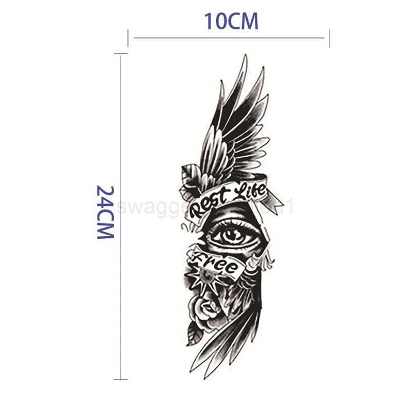 Long Lasting Temporary Tattoo Stickers Men Arm Sleeve Body Painting Juice Ink Fake Tattoo For Male Adult Semi Permanent TattoosB240712