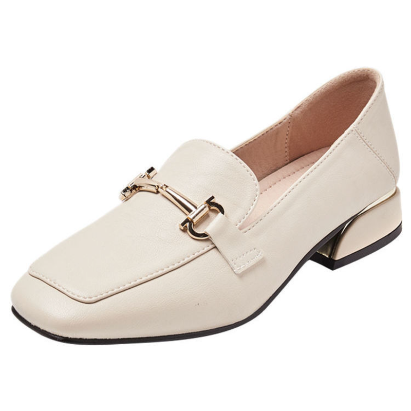 Square Toe Loafers Moccasins Formal Women's Summer Footwear Shoes for Woman 2024 Low Heel Elegant Korean Style E High Quality A