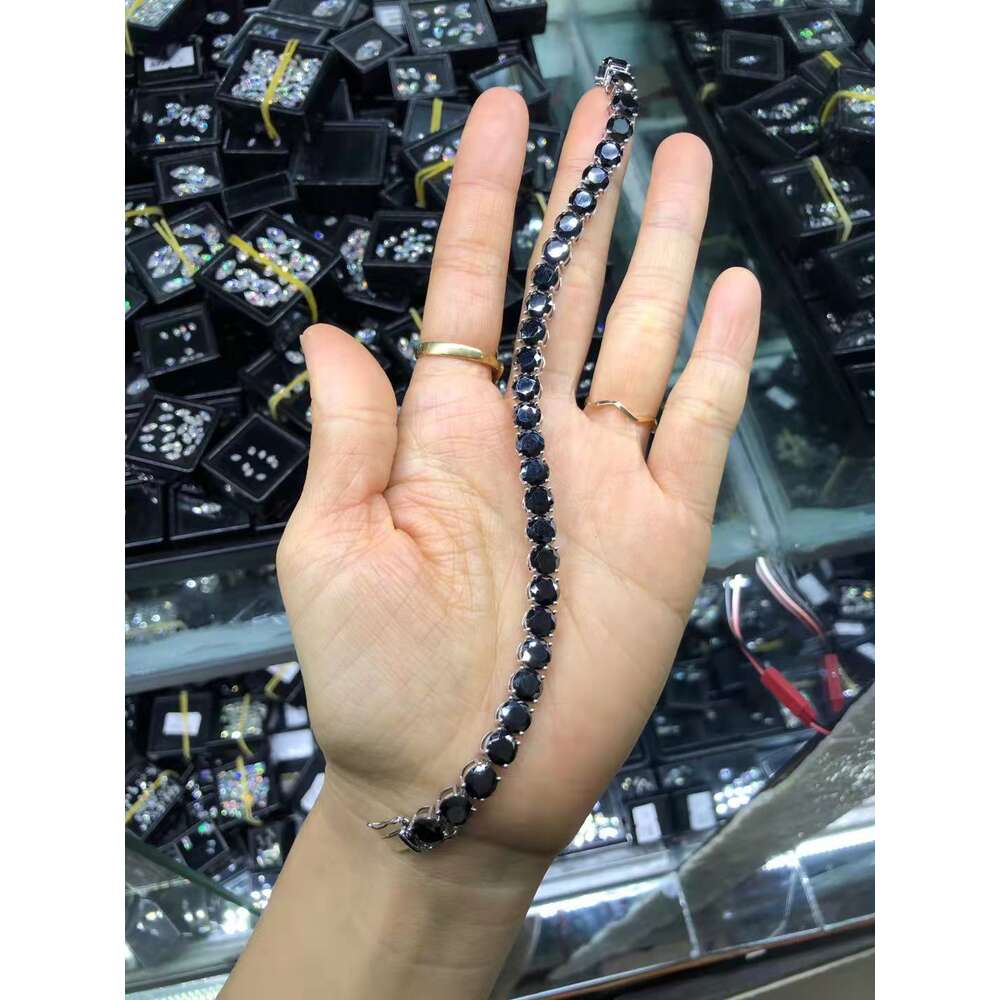 Ay Def Vvs1 Black Round Bracelet Silver 15cm-20cm Pass Moissanite Diamond Tester Gra Certificated Holycome Reddit