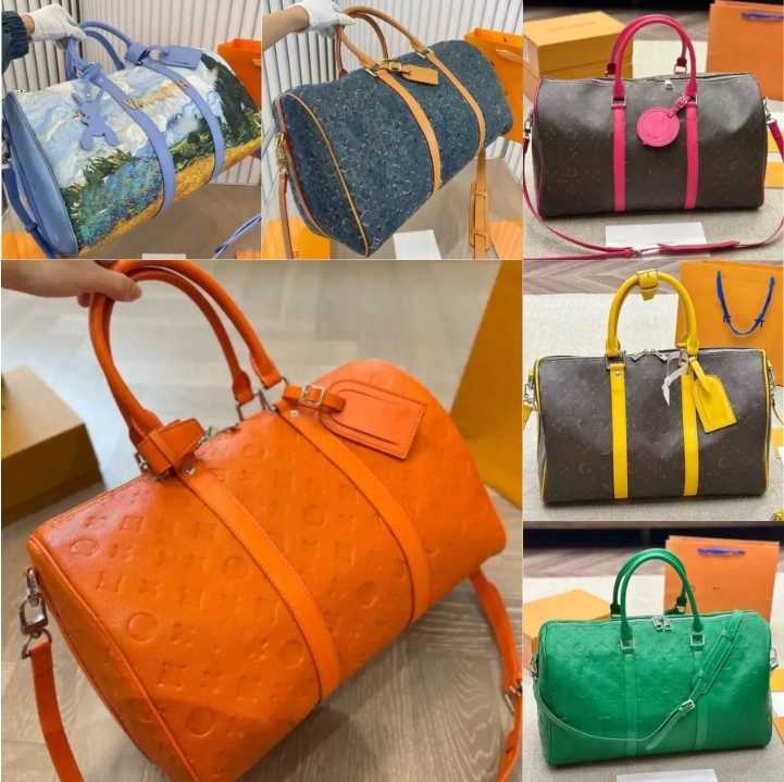 hot designer duffle bag men women fashion travel large capacity zipper open and close coated canvas leather han louis vuittonbag louievuitton vuittone vittion U5KM