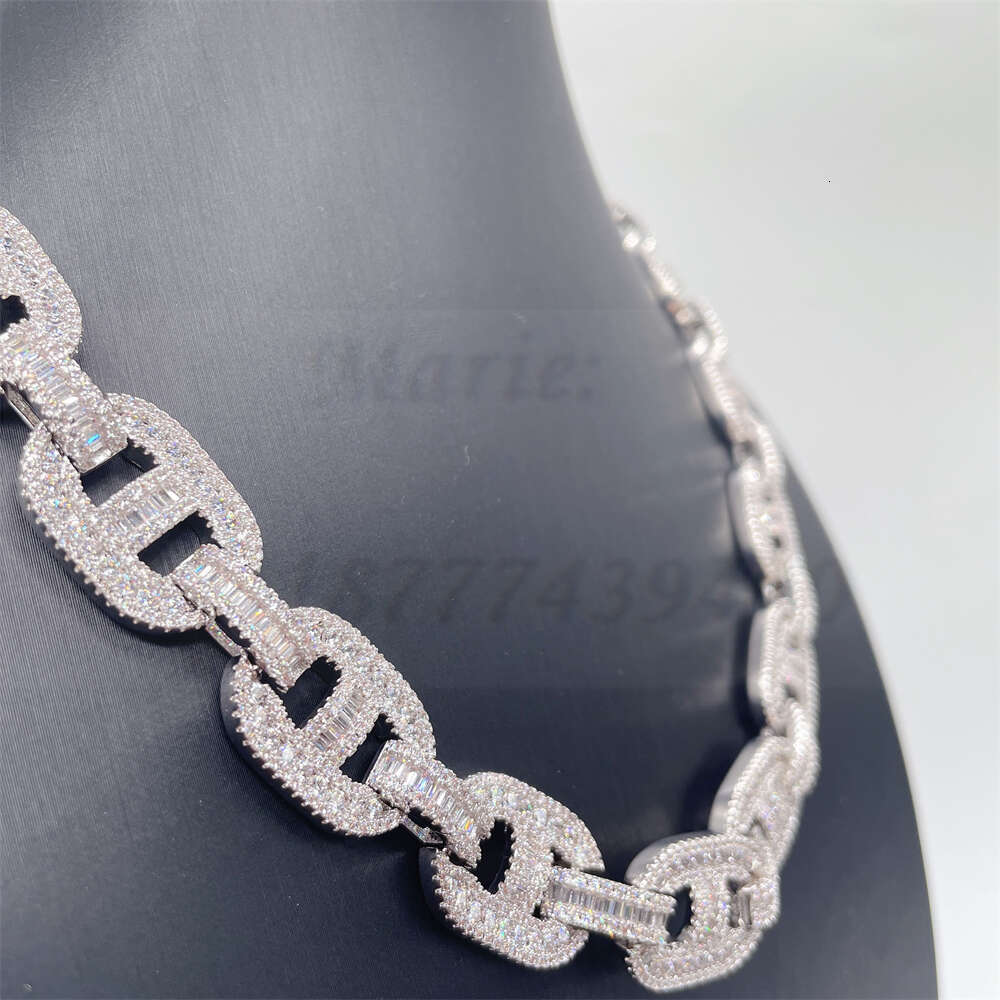 925 Sterling Silver Diamond Iced Out Cuban Link Moissanite Cuban Link Hip Hop Necklace Hip Hop Jewelry