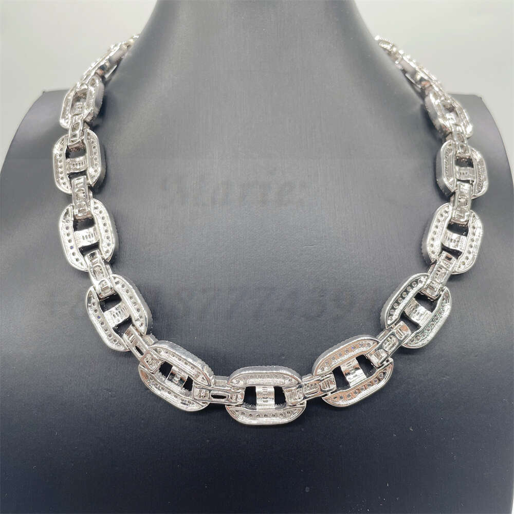 925 Sterling Silver Diamond Iced Out Cuban Link Moissanite Cuban Link Hip Hop Necklace Hip Hop Jewelry