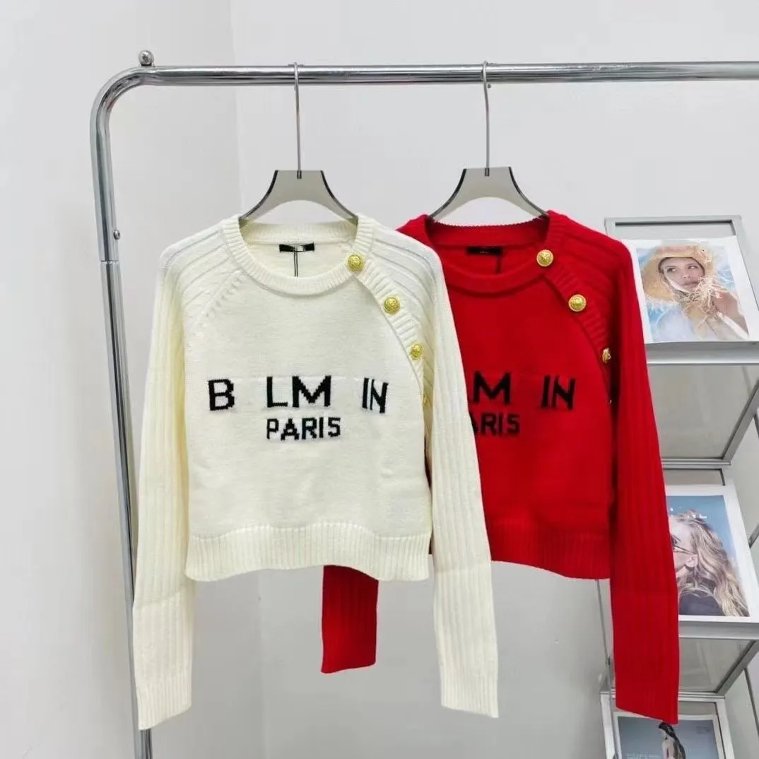Designer High quality Women's sweater Letters Fall/Winter round neck pullover short sweater in four colors
