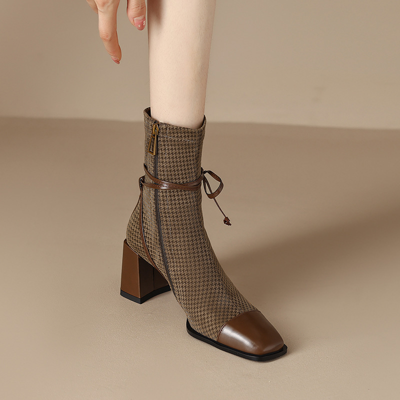 Women Martin Boots Designer Boots Womens Sense High Heel Woman Fashionable Wear Pointed Toe Triple Black Free shipping