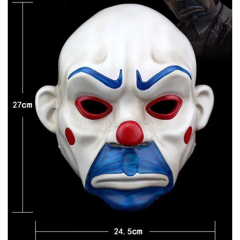 Resin Mask Halloween Clown Robber Mask Sadness Joker Film MaskM240711