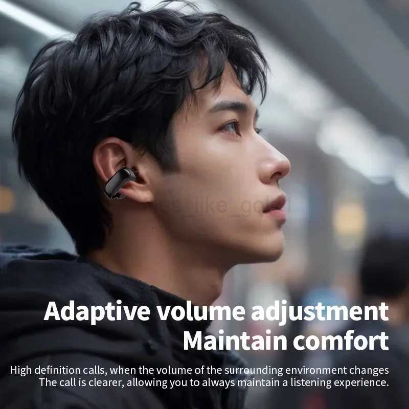 V12 Earclip Wireless Earphone Bluetooth5.3 Headphones TWS Sports Gaming Headset Open Ear Earring Touch Control Earbuds With MicM240711