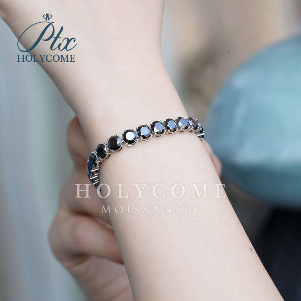 Ay Def Vvs1 Black Round Bracelet Silver 15cm-20cm Pass Moissanite Diamond Tester Gra Certificated Holycome Reddit