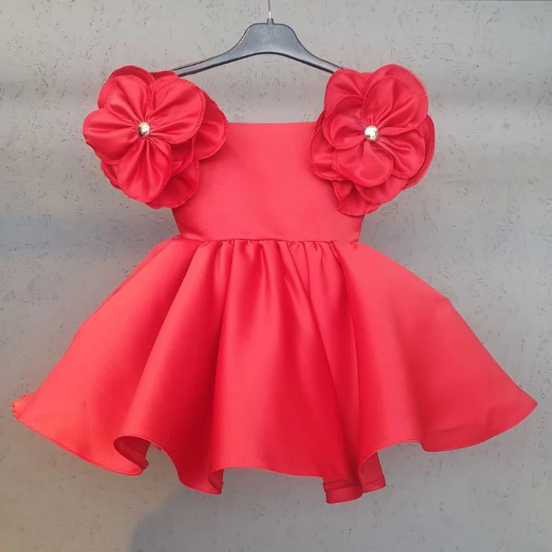 Baby Girl Dress Fashion Flowers Girls Dress 1st Year Birthday Party Baby Baptism Dress For Girls Princess Christmas Costume 240711