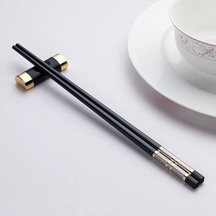 Elegant High Temperature Resistant Alloy Chopsticks (Set of Ten Pairs) - BPA-Free, Safe for Daily Meals