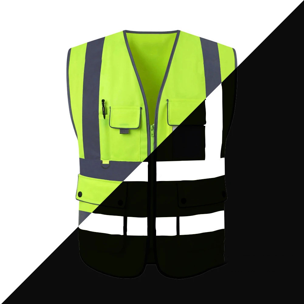 Size S4XL High Visibility Road Working Reflective Vest Outdoor Motorcycle Cycling Safety Waistcoat Clothing Jacket 240701