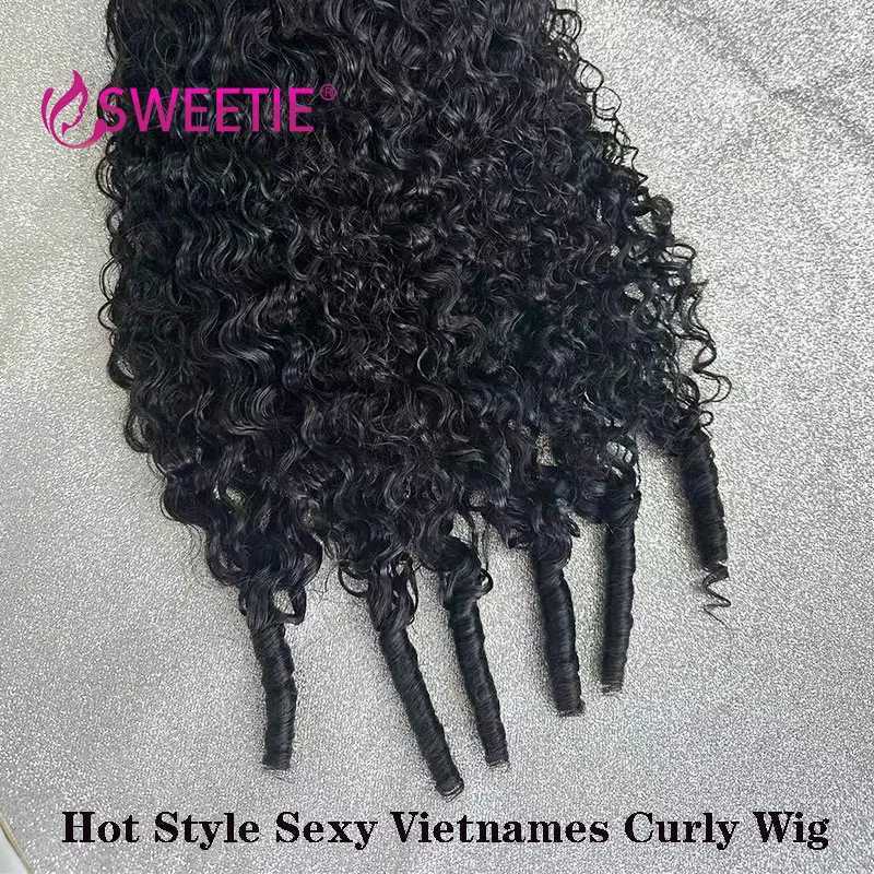 32inch Pixie Curls 13x4 Full Lace Front Wig Vietnames Curly HD 13x6 Lace Frontal Wig Cambodian Curly Full Lace WigsM240712