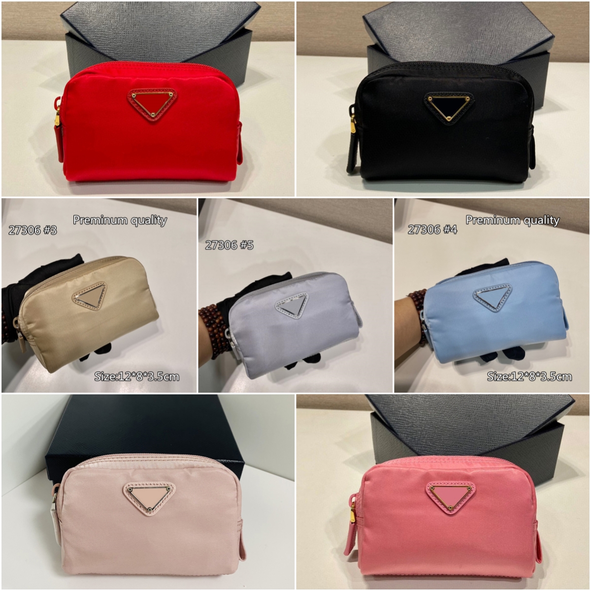 Nylon Designers mini sac de maquillage pour femmes sac à main de luxe sac de cosmétique sac de toilettes de toilette à glissière zipper sachet de