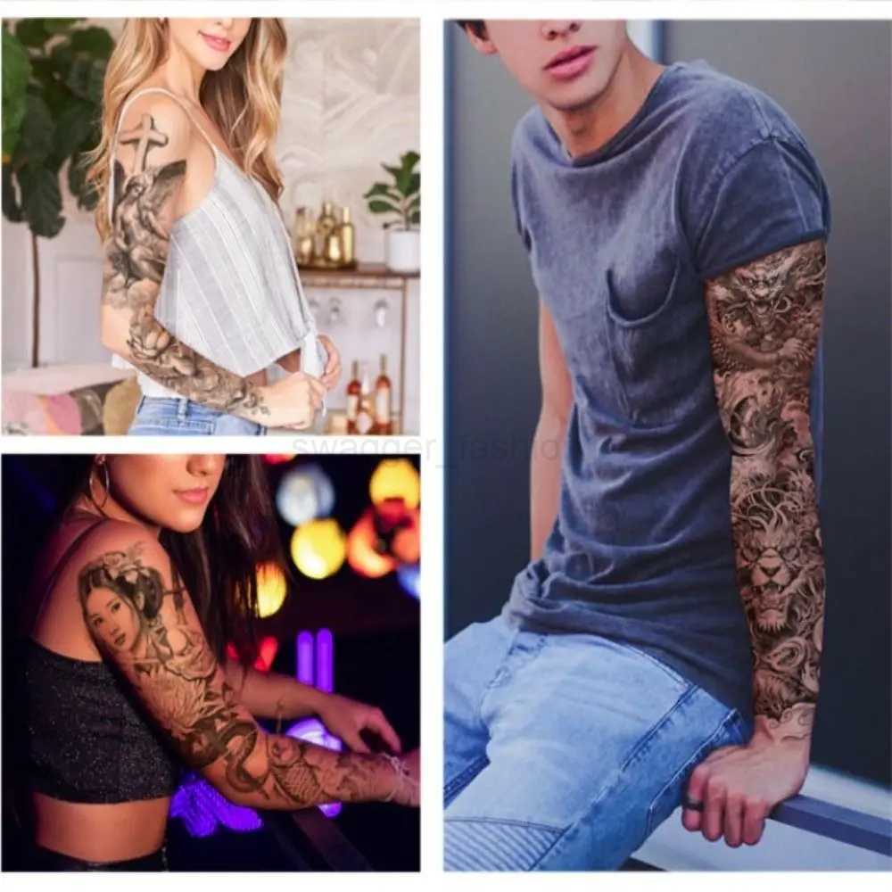 Waterproof Temporary Tattoo Sticker Full Arm Large Size Arm Tatoo Fake Tattoos Sleeve for Men Women GirlB240713