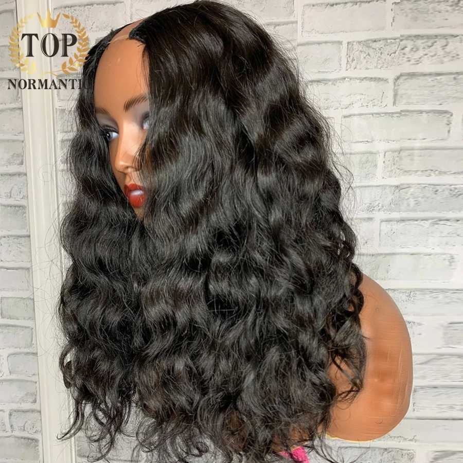 Topnormantic Nature Wave U Part Wig Brazilian Remy Wigs 250 Density Nature Color U Part Wigs For Black WomenM240712