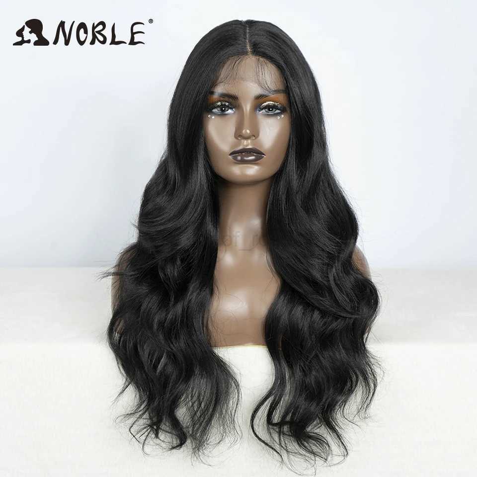 Noble Synthetic Lace Front Wig 28Highlight Honey Brown Body Wave Blonde Wigs For Women Ombre Lace Wig Synthetic Lace Front WigM240712