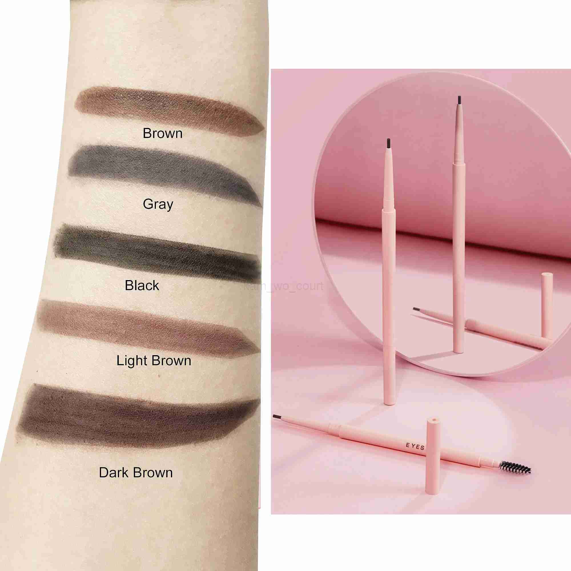 Pink Ultra Fine Eyebrow Pencil Print Long-lasting Precise Eyebrow Enhancers Eye Brow Pen Makeup Cosmetics Wholesale 20pcsM240712