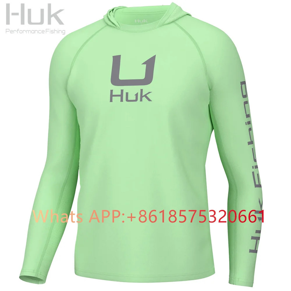 Huk Fishing Hood Fishing Shirts Summer Long Sleeve T Shirt UPF 50 Fish Shirts Sun Protection Breathable Hooded Fishing Apparel 240709