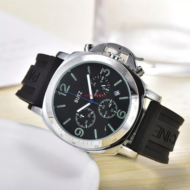 New six-point luxury men's watches all work dials high-quality quartz watches Italy's top brands military chronograph leather watches and rubber belts men's fashion.
