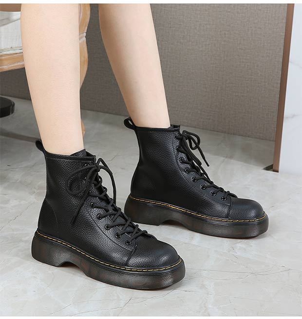 Thick Bottom Martin Boots New Small Leather Boots British Short Knight Boots Large Women's Shoes dh5727163
