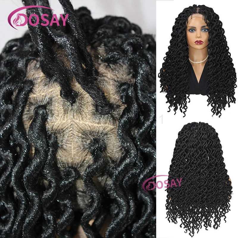 22 Curly Synthetic Braided Wig Full Lace Frontal Wigs For Women Knotless Lightweight Braided Wigs With Baby Hair New FashionM240712