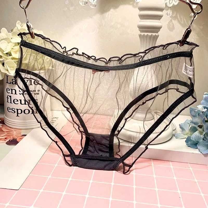 Transparent Sexy Panties Low Waist Seamless Panties Women Lace Panties Summer Pure Cotton Crotch Breathable Underpants UnderwearXJ250103