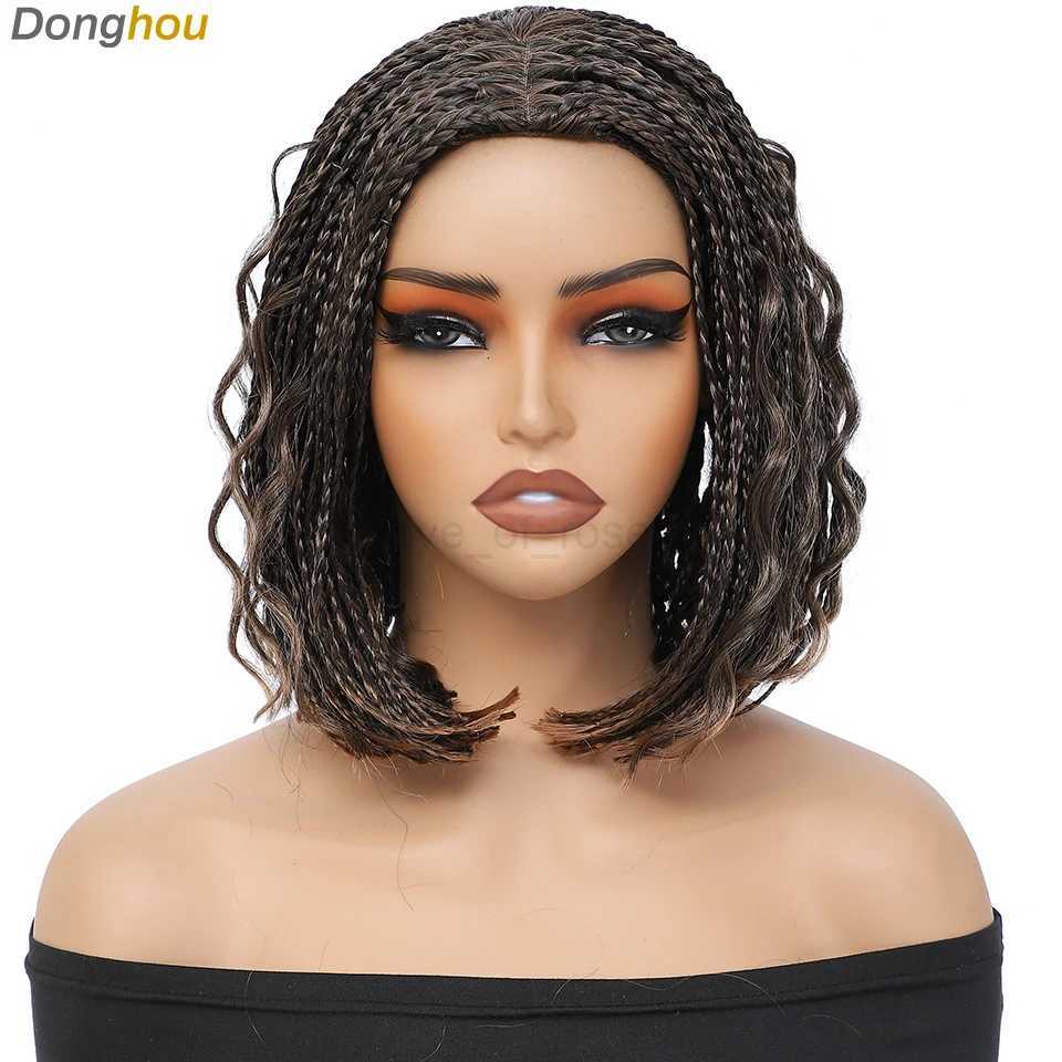 12 Inch Box Braided Wigs perruque tresse africaine Cheap Wigs On Sale Clearance Short Bob Braids Wig with Boho Curly for WomenM240712