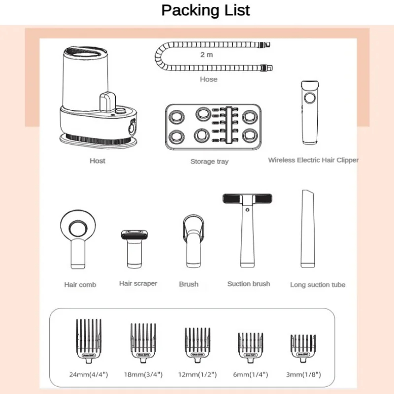 Multi Functional Pets Hair Suction Device Electric Hair Cutting Shaving Hair Suction Vacuum Cleaning Integrated