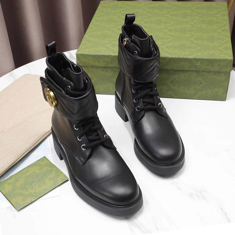 Autumn and winter thick sole women's boots leather round toe flat ankle boots fashion black designer british style chelsea martin bootss