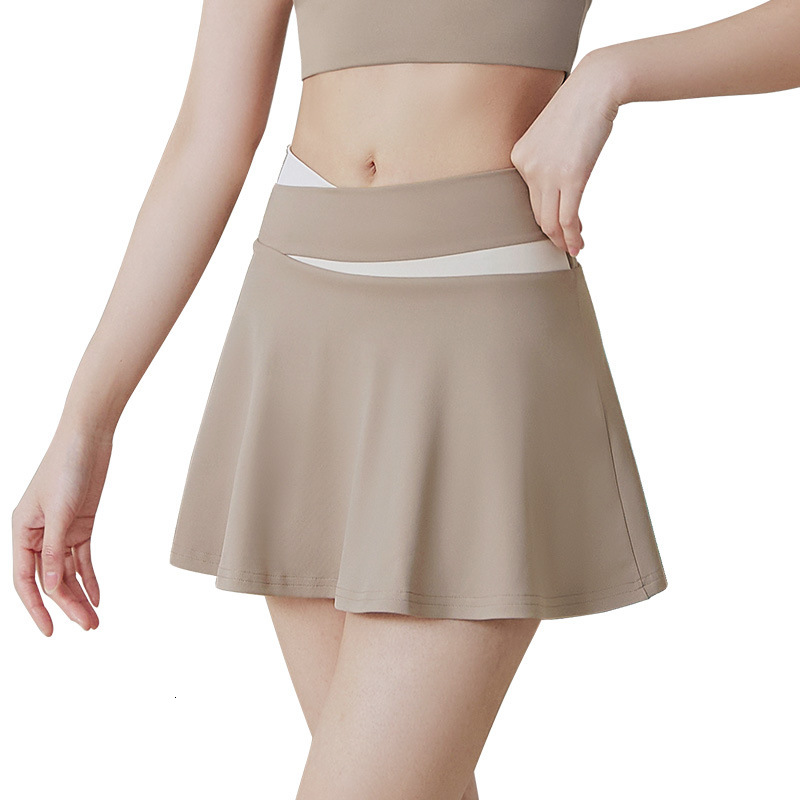 Summer Hip Covering and Light Out Fake Two Piece Running Fitness Yoga Training Sports Short Skirt Set Loose Womens Workout Clothe Workout Clothe Woman
