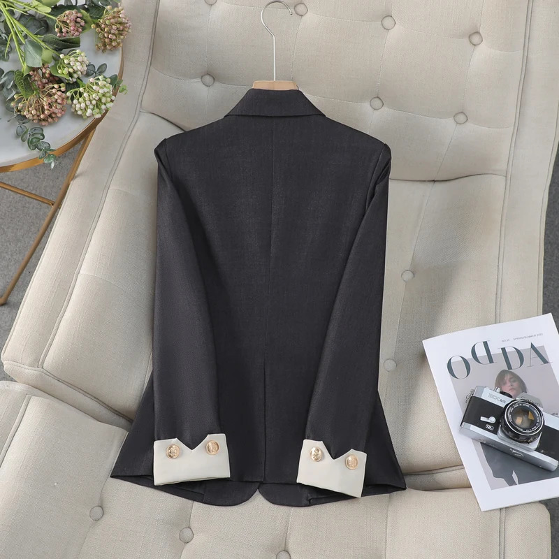 ZJYT Elegant Chic Blazer Mujer Pink Women Coat Jacket Single Breasted Outerwears Veste Femme Autumn Korean Fashion Casaco 240704