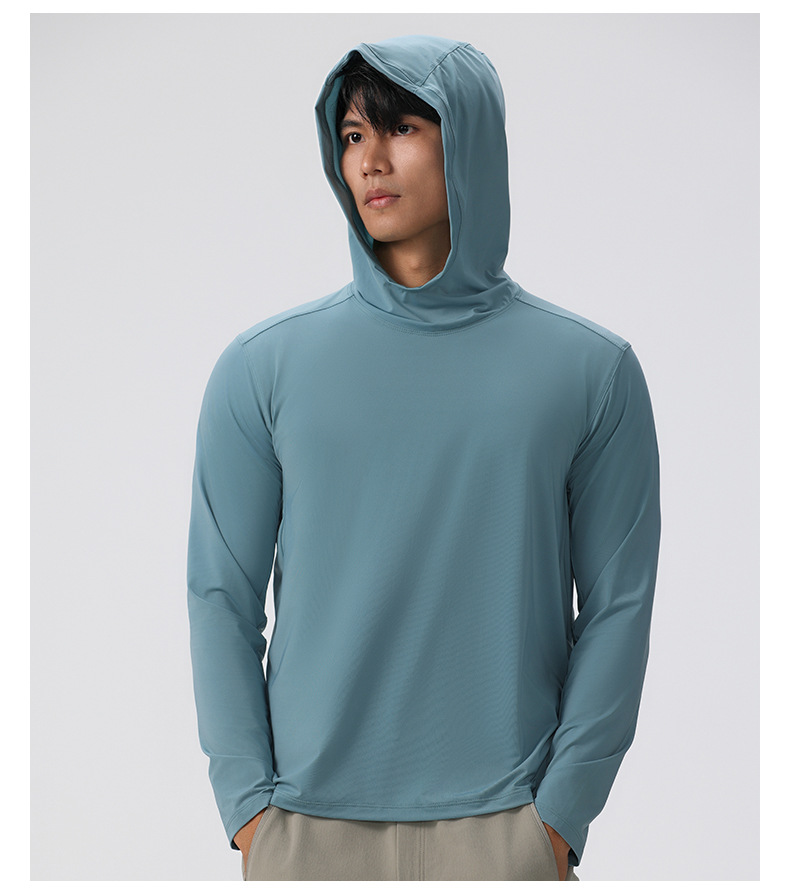 L61170 Mens Jogger Sweatshirt Fitness Sportswear Shirt Blouse Hoodie Stretch Hooded Solid Color Long Sleeve Pullovers