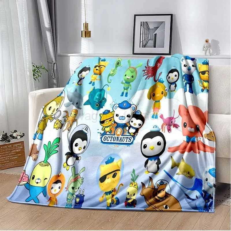 O-Octonauts Cartoon Anime Soft Plush BlanketFlannel Blanket Throws Blanket for Living Room Bedroom Bed Sofa Picnic Cover KidsB270712
