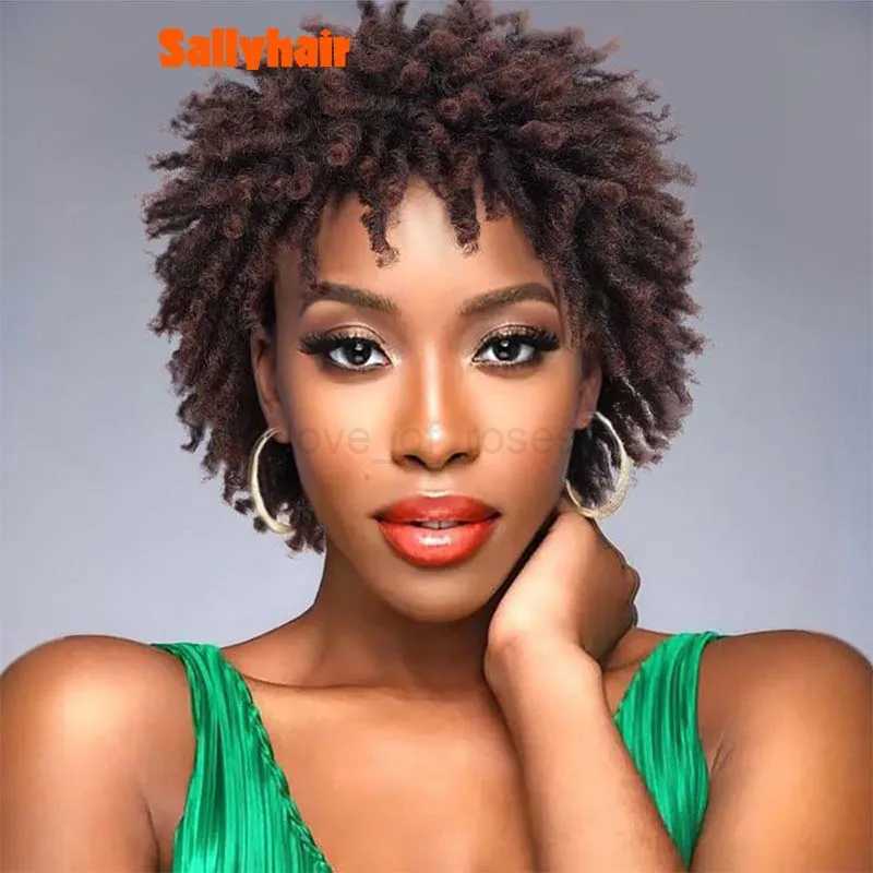 3inch Short Afro Dreadlock Wig Curly Faux Locs Hair Wigs Short Dreadlock Wig for Black Women And Men Afro Kinky Twist WigM240712