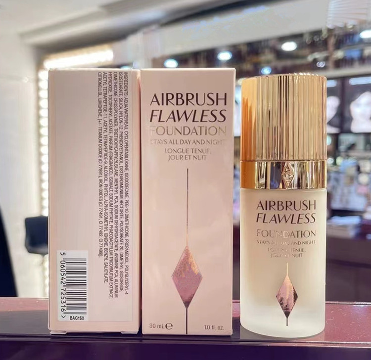 Designer Makeup luxe Airbrush Flawless 30Ml #1 #2 Neutral Cool/Froid Matte 4 Colors Moisturized Liquid Foundation Face Skin Base Makeup Compact Powder