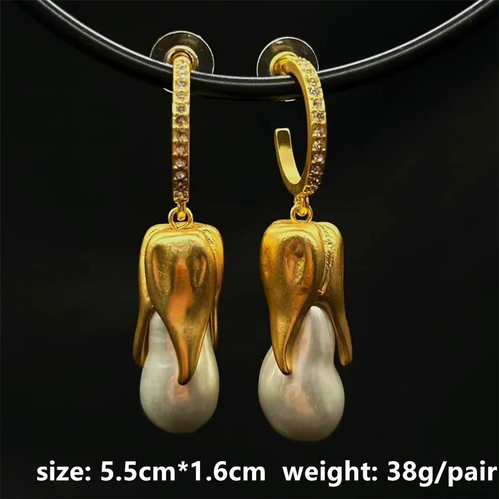 Exaggerate Eye Lips Nose Eye Stud Earring Brass Heavry Metal for Women Jewelry 2024 Europe And America Vintage 240708