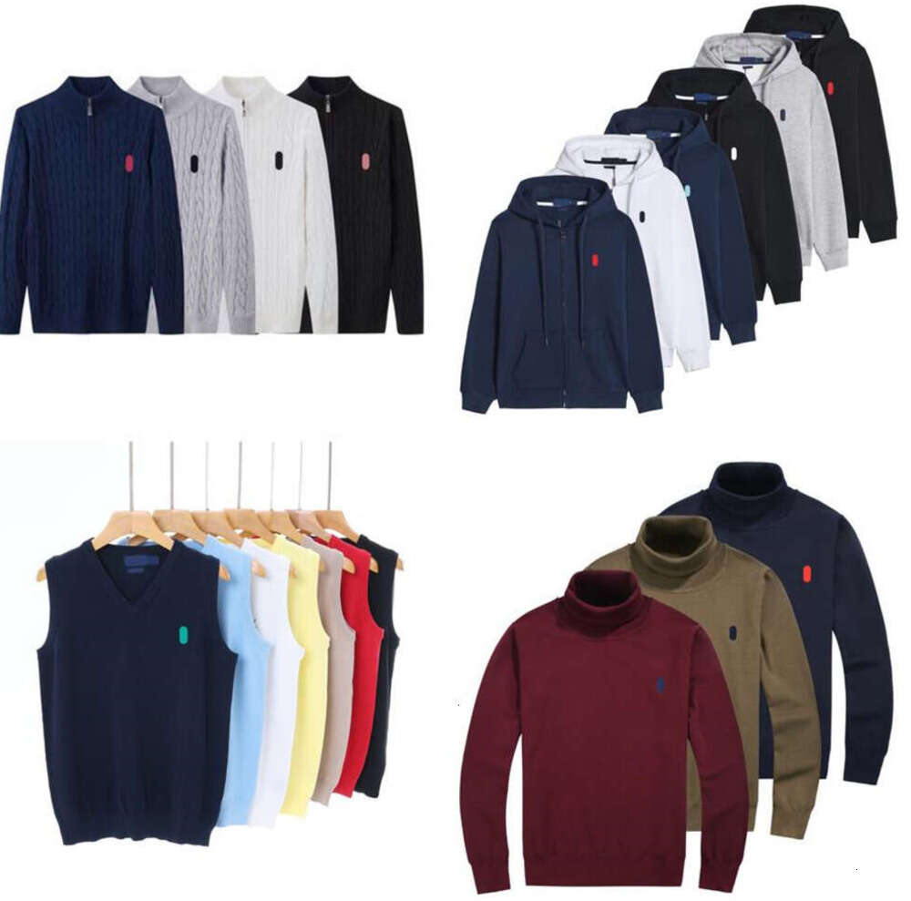 Designer Mens hoodies Sweatshirts sweater polo men zip half Hoodie Knit Loose horse jackets mens clothig Brand Vest Polo4