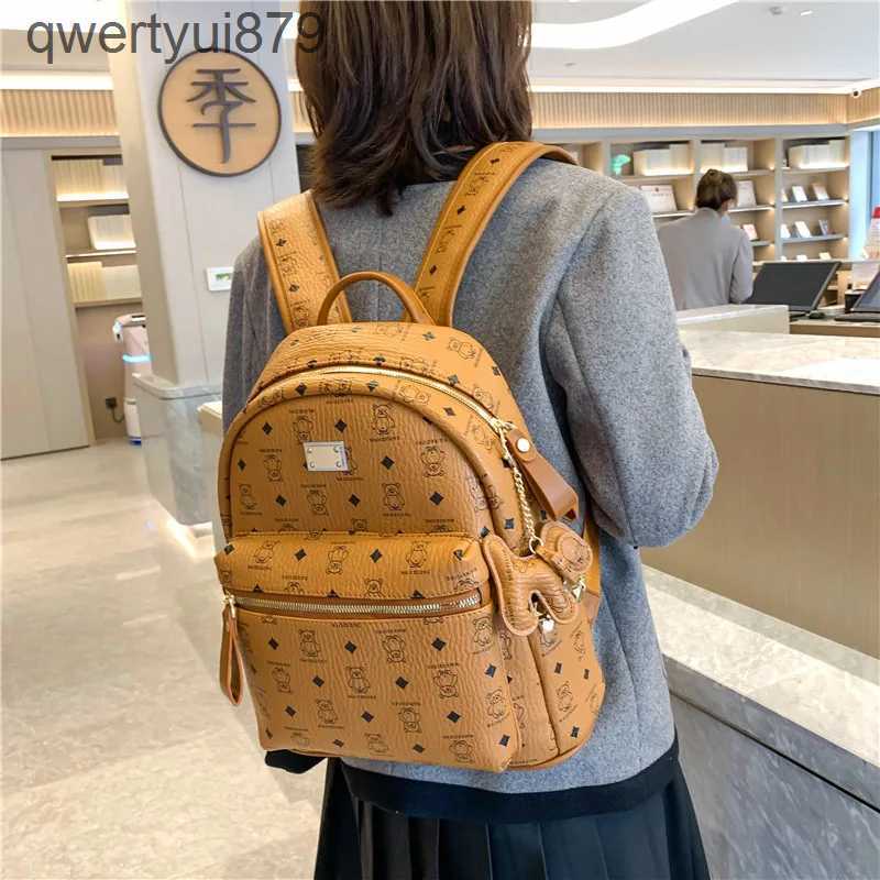 Backpack Style Large capacity backpack with personalized printed Leer fashionable leisure travel and womens business bag qwertyui879 H240715