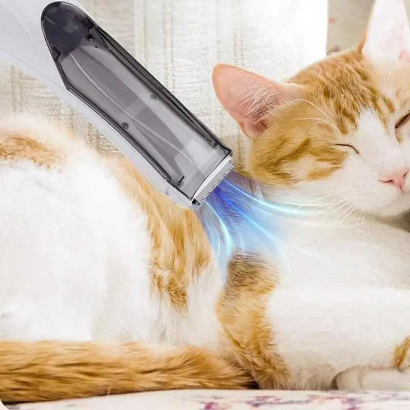 Cat Grooming Clipper 3-speed USB Electric Pet Razor Low Noise Pet Thick Hair Clipper With Suction 1500mAh Vacuum Rechargeable