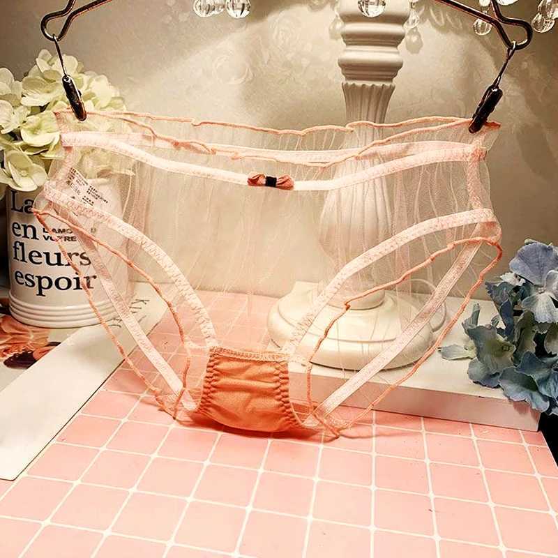 Transparent Sexy Panties Low Waist Seamless Panties Women Lace Panties Summer Pure Cotton Crotch Breathable Underpants UnderwearXJ250103