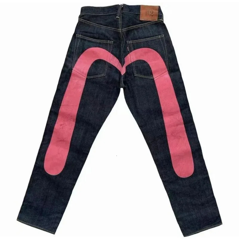 Y2K Jeans Mens Hip Hop Retro Personalized Print Washed Baggy Denim Pants Hip Hop Gothic Straight Casual Wide Leg Trouser 240704