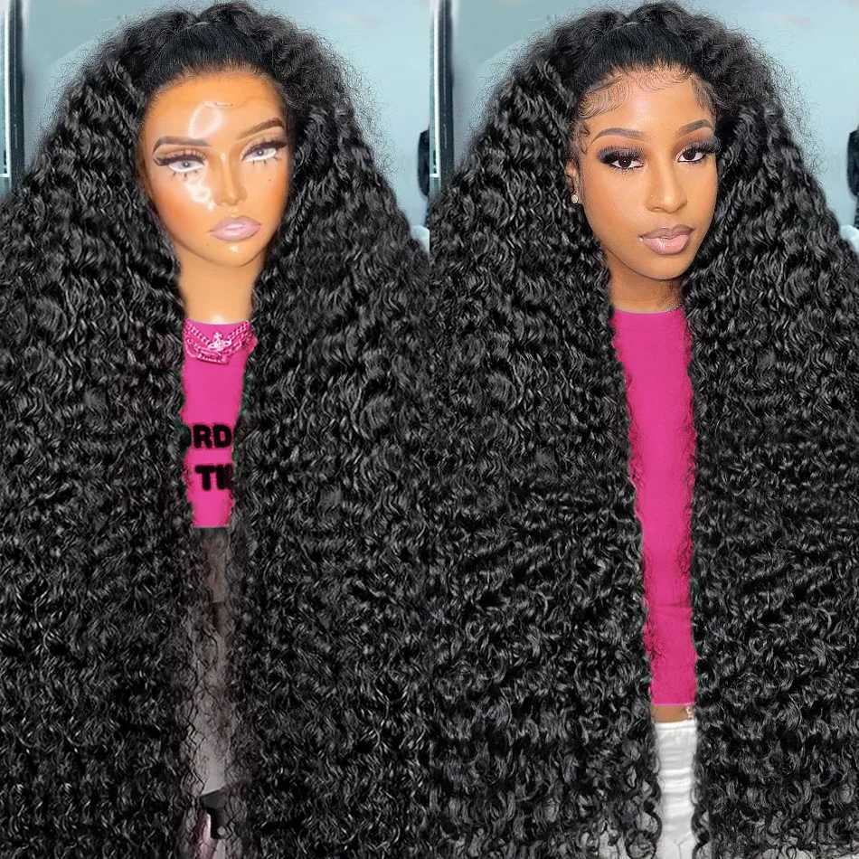 250% Loose Deep Wave 13x6 HD Lace Frontal Wig Brazilian 30 34 Inch Transparent 13x4 Curly Lace Frontal Wigs For WomenM240712