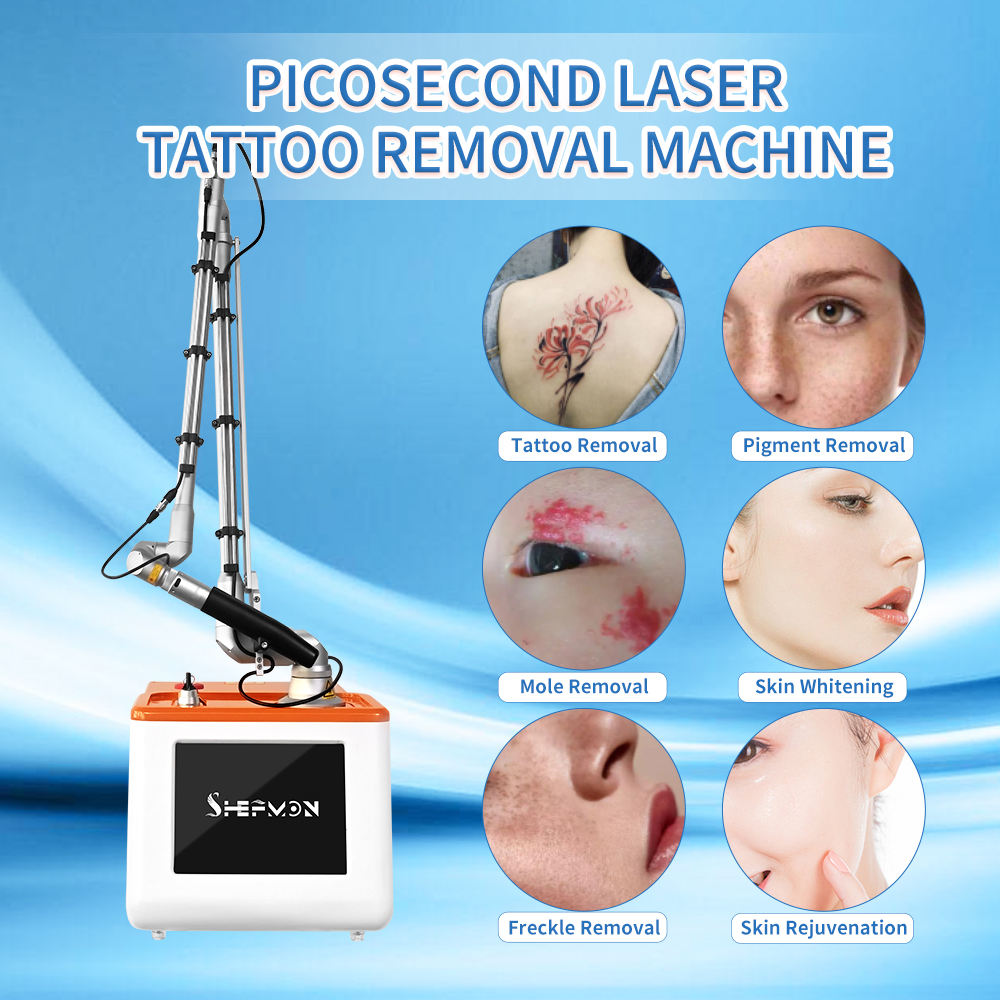 new model portable super picosecond laser skin whitening nd yag picolaser colorful dark tattoo removal pigment treatment carbon peeling machine
