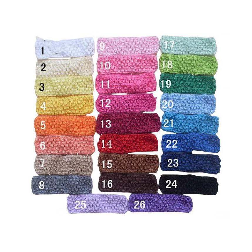 Crochet Elastic Hair Band Scrunchie For Girl Baby Bow Flower Headwear Accessories Soft 14X4CM Headband Woman Children Ponytail Holders Hairband FD6502