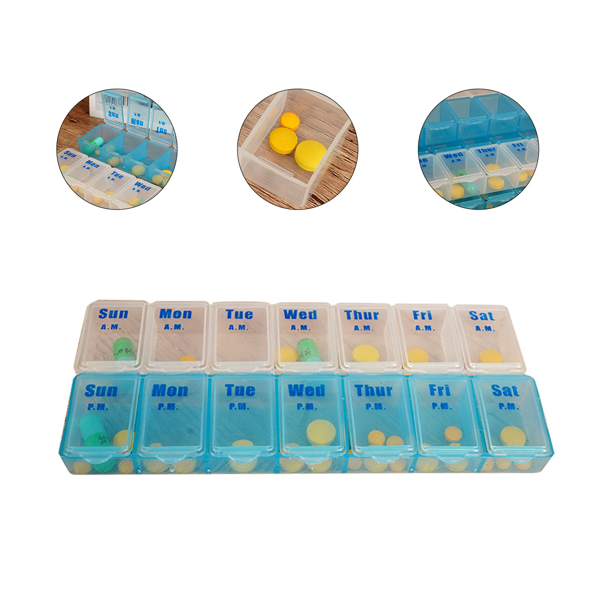 Braille Mark Plastic PP Seven Day Convenience Box Source Manufacturer One Week Light Avoiding Portable Splitting Box