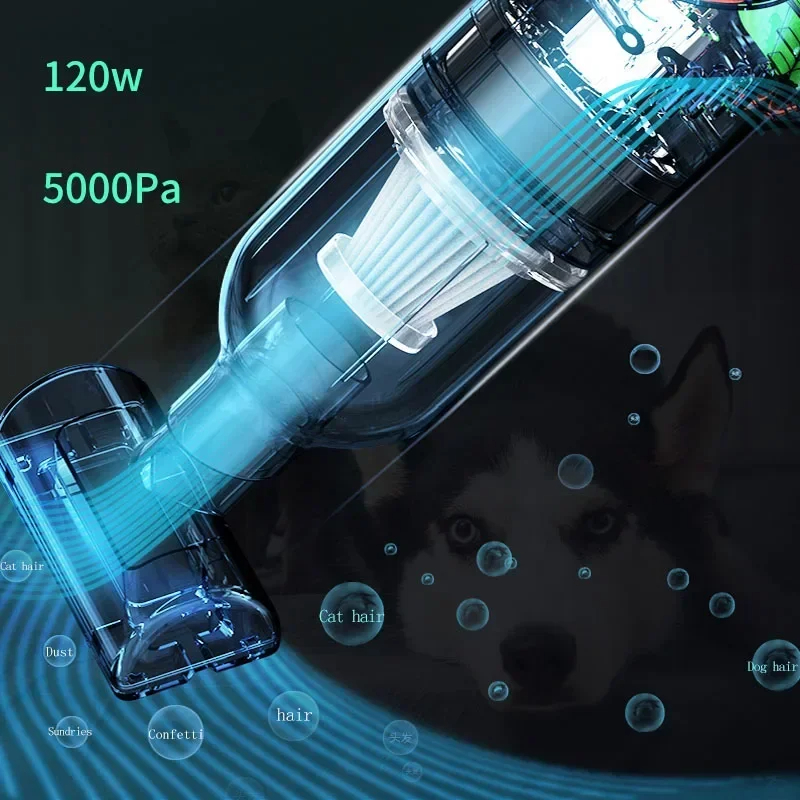 Wireless Vacuum Cleaner, Pet Cleaning Supplies, Cat and Dog Hair Suction Device, USB Charging, Car Household